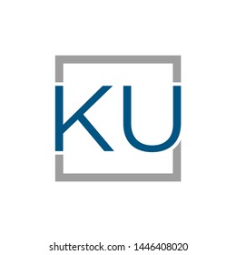 KU logo initial letter design template vector illustration