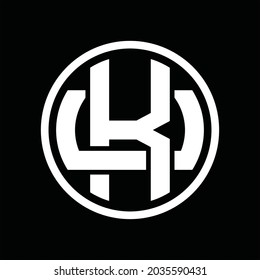 KU Logo monogram with overlapping style vintage design template