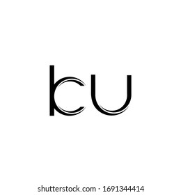 KU Logo monogram with slice rounded modern design template isolated on white background