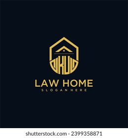 Logotipo inicial de monograma KU para lawhiener con diseño de hogar de forma