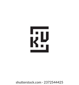 Logo retro de concepto cuadrado de KU en un diseño profesional de alta calidad que se imprimirá en cualquier medio impreso