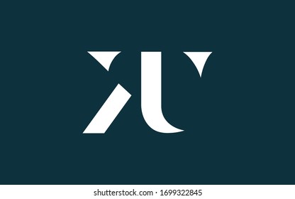 KU o Reino Unido y K o U Letra mayúscula Diseño del logotipo inicial, plantilla del vector