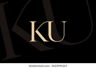 KU or UK letter logo icon design. Classic style luxury initials monogram.