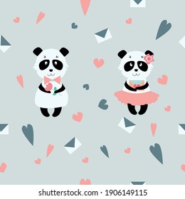 Kuala boy and  kuala girl giving to each other gifts for Valentine's Day. perfect for postcards, children's clothing designs, textiles and notebooks 