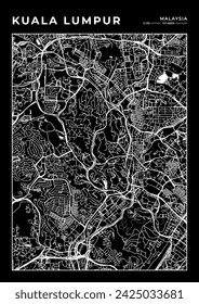 Kuala Lumpur City Map, Cartography Map, Street Layout Map