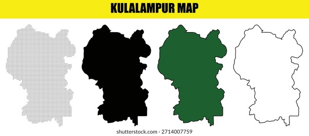 Kuala Lumpur city map in various styles for design use