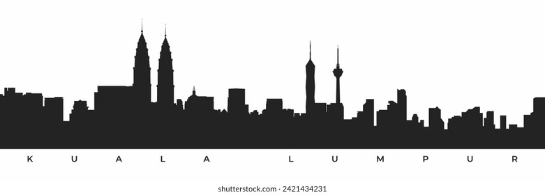 Ilustración de la silueta de la ciudad de Kuala Lumpur en formato vector