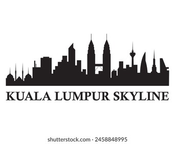 Arte vectorial de silueta del horizonte de la ciudad de Kuala lumpur