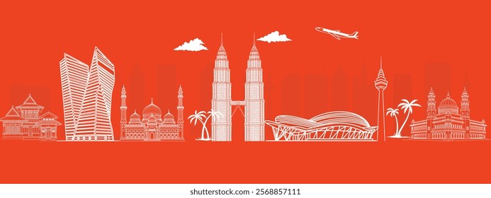 Kuala Lumpur Cityscape with Petronas Towers and Iconic Architectural Marvels