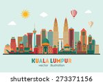 Kuala Lumpur detailed silhouette. Vector illustration