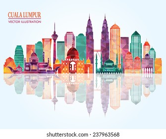 Kuala Lumpur detailed silhouette. Vector illustration