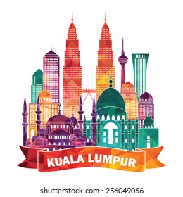 Kuala Lumpur detailed silhouette. Vector illustration