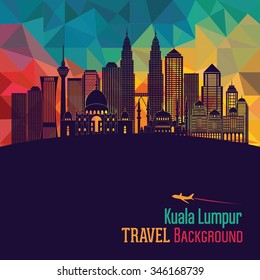 Kuala Lumpur detailed silhouette. Vector illustration