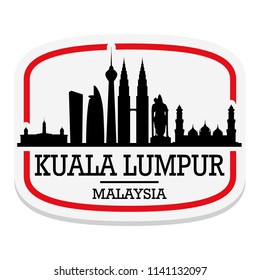 Kuala Lumpur Label Stamp Icon Skyline City Design Tourism.