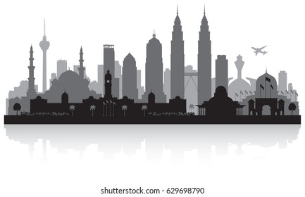 Kuala Lumpur Malaysia City Skyline Vektorgrafik