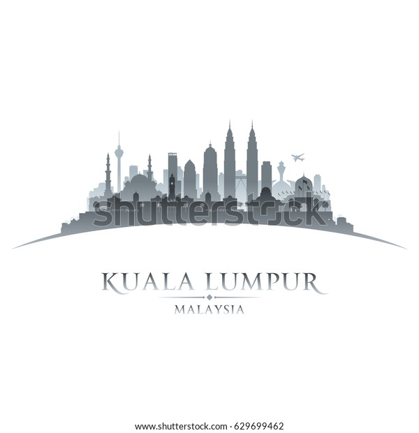 Kuala Lumpur Malaysia City Skyline Silhouette Stock Vector (Royalty ...