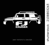 Kuala Lumpur, Malaysia - January 19 2022: 2007 Toyota FJ Cruiser. Retro-styled mid-size SUV. For cards, posters, wall arts and apparel print. Editable and scalable vector graphic illustration EPS 10.