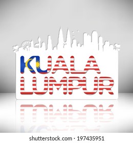 Kuala Lumpur Malaysia vector design on white background.