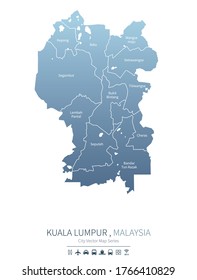 kuala lumpur map. malaysia city vector map.