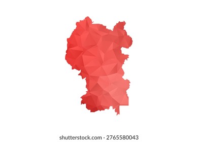 Kuala Lumpur Map - Polygon Style Vector Illustration in Red Gradient, Low Poly Geometric Design, Isolated on White Background, Perfect for Infographics, Reports, and Educational Materials.