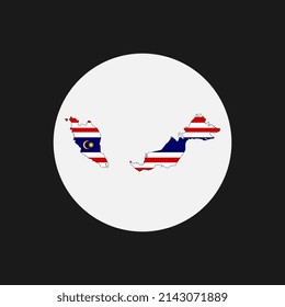 Kuala Lumpur Karte Silhouette mit Flagge auf weißem Hintergrund