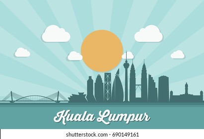Kuala Lumpur skyline - Malaysia - vector illustration