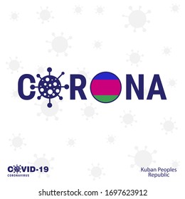 Kuban Peoples Republic Coronavirus Typography. COVID-19 country banner. Stay home, Stay Healthy. Take care of your own health