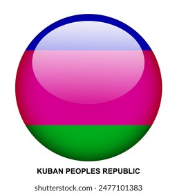 KUBAN PEOPLES REPUBLIC flag button on white background