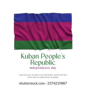 Kuban People's Republic Flag, Celebrating Independence Day. Abstract waving flag on white background Country Flag.