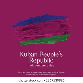 Kuban People's Republic Flag Made of Glitter Sparkle Brush Paint Vector, Celebrating Kuban People's Republic Independence Day.