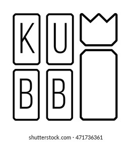  Kubb - thin line vector illustration