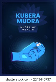 Kubera Mudra Hand Gesture - Vector illustration