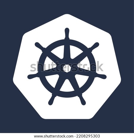 kubernetes wheel vector for container orchestration tool for docker based images and containers used for micro services architecture 