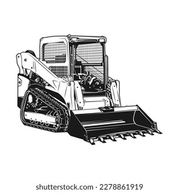 kubota SVL 75 skid steer excavation line vector