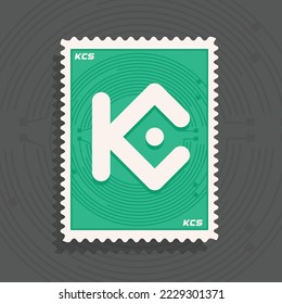KuCoin Token KCS cryptocurrency logo stamp concept vector illustration