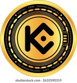 kucoin token-kcs cryptocurrency images on abstract background. 3d illustrations.