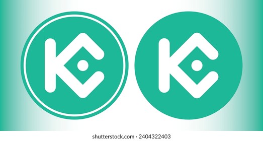 kucoin-kcs cryptocurrency logo illustrations on abstract background. 3d illustrations.