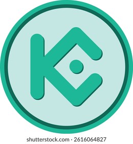 kucoin-kcs cryptocurrency logo illustrations on abstract background. 3d illustrations.