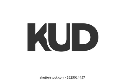 Plantilla de diseño de logotipo KUD con texto fuerte y moderno en negrita. Logotipo de Vector inicial basado en tipografía simple y mínima. Identidad de empresa de moda ideal para la presencia de la marca de las empresas.