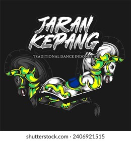 Kuda Lumping Javanese Jaran Kepang or Jathilan Indonesian vector. Horse dance traditional indonesian