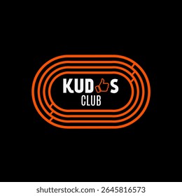 Kudos Club and Athletic Track Perfect for Print, Apparel, etc
