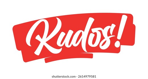 Kudos ! on red trace on white background