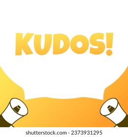 Kudos sign. Flat, yellow, horn icons, Kudos sign. Vector icon