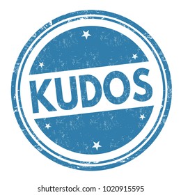 Kudos sign or stamp on white background, vector illustration