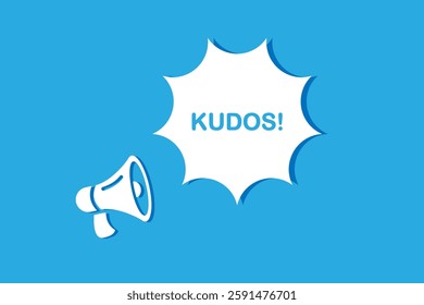 Kudos speech bubble with megaphone. Kudos web banner for business, marketing and advertising. Vector illustration.