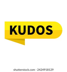 kudos Text In Yellow Ribbon Rectangle Shape For congratulations appreciation Social Media Business Marketing Information Announcement
