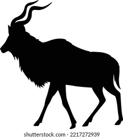 Kudu animal sihouette vector art and illustration
