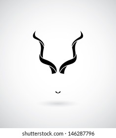 Kudu antelope horns - vector illustration