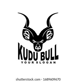kudu bull head vector logo design