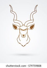 Kudu Head Front Graphic Vector Stock Vector (Royalty Free) 579759730 ...